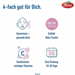 Abtei Beta-Carotin Plus Hautaktive B-Vitamine Kapseln , 50 St