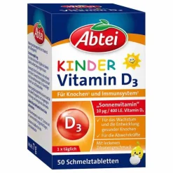 Abtei Kinder Vitamin D3 Schmelztabletten, 50 St