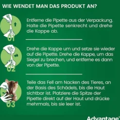 Advantage 40 für kleine Katzen und Zierkaninchen unter 4 kg, 4X0.4 ml
