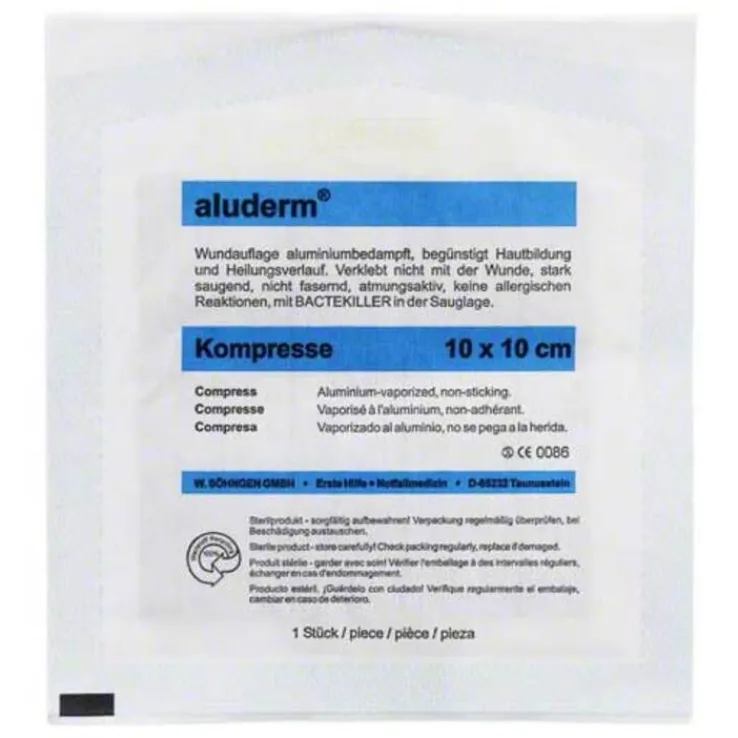 Aluderm Kompressen 10x10cm, 1 St
