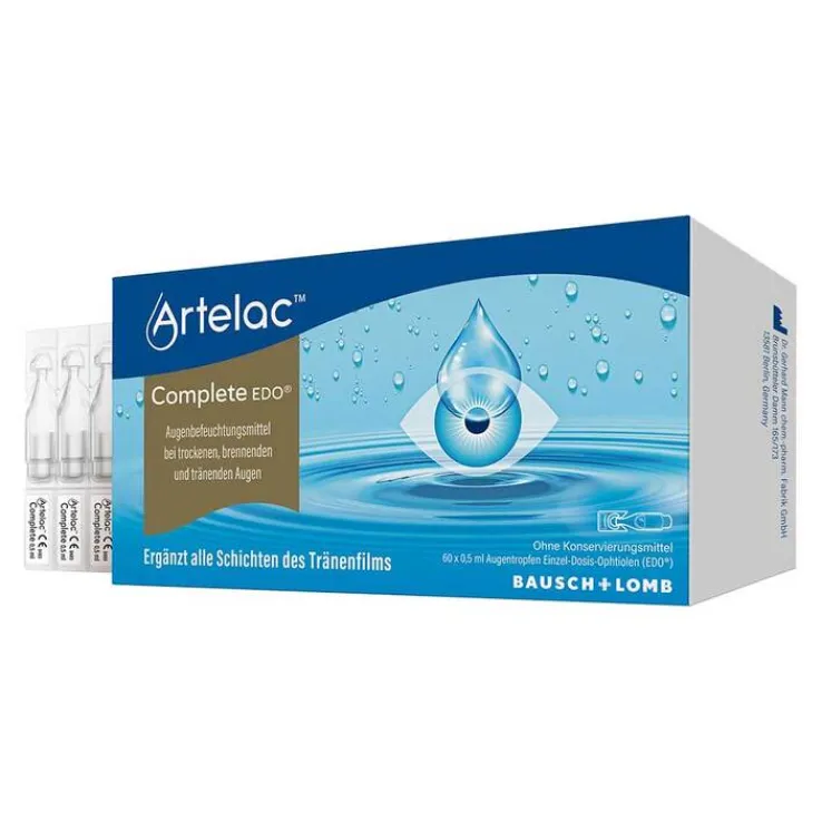 Artelac Complete EDO Augentropfen bei trockenen Augen, 60X0.5 ml