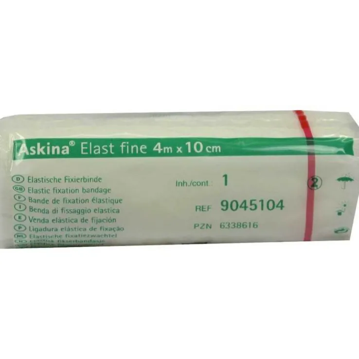 Askina Elast Fine Binde 4mx10cm cellophaniert, 1 St