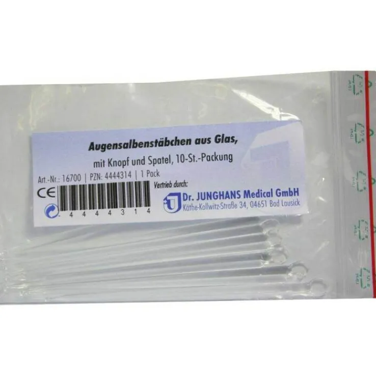 Augensalbenstäbchen 16700 mit Knopf und Spatel, 10 St