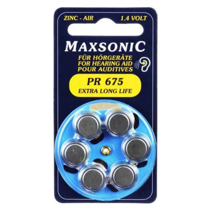 Batterien für Hörgeräte Maxsonic PR675, 6 St