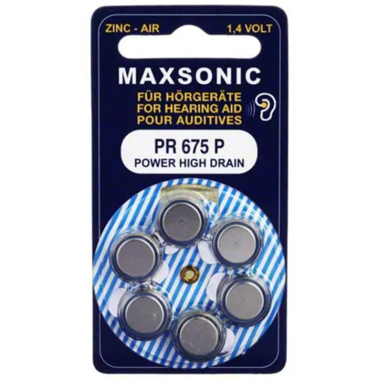Batterien für Hörgeräte Power PP 675, 6 St