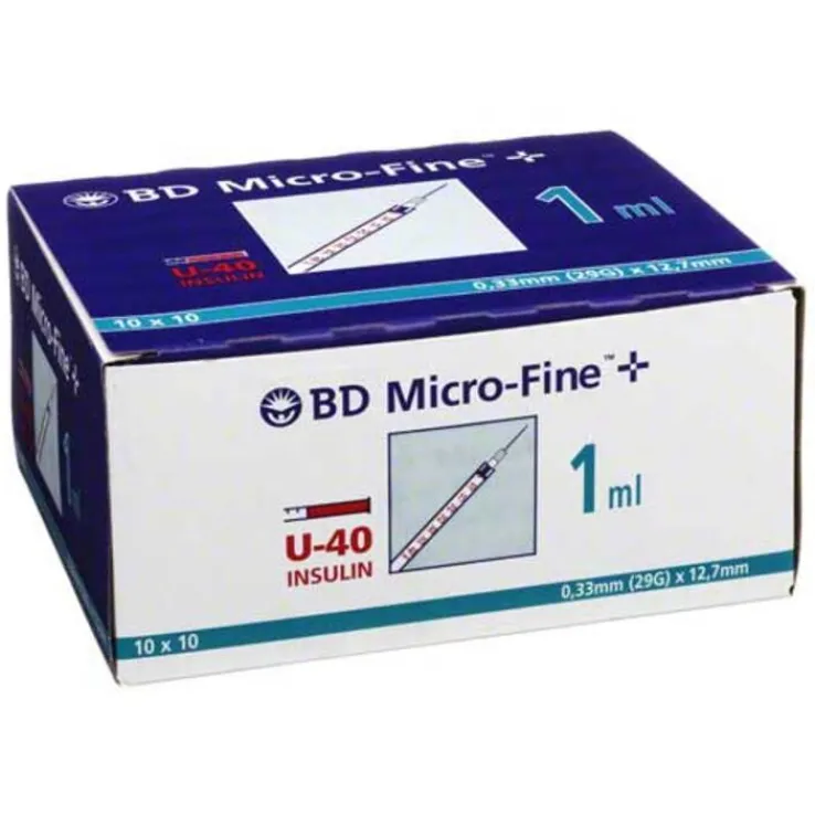 BD Micro-Fine + U 40 Ins.Spr. 12,7 mm, 100X1 ml