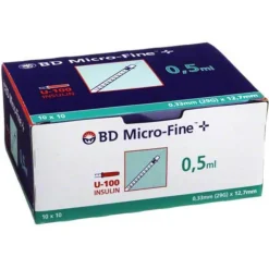 BD Micro-Fine + U 100 Ins.Spr. 12,7 mm, 100X0.5 ml