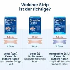 Besser Atmen Breathe Right® Nasenpflaster normal beige, 10 St