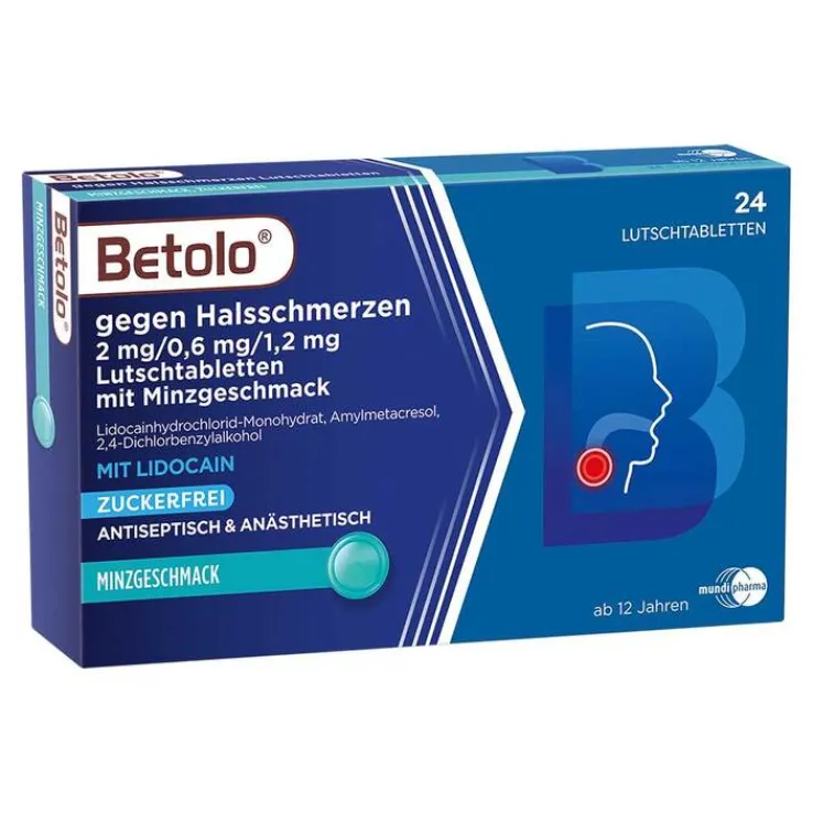 Betolo® gegen Halsschmerzen Lutschtabletten Minzgeschmack, 24 St