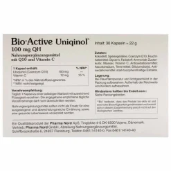 Bio Active Uniqinol 100 mg QH Kapseln, 30 St