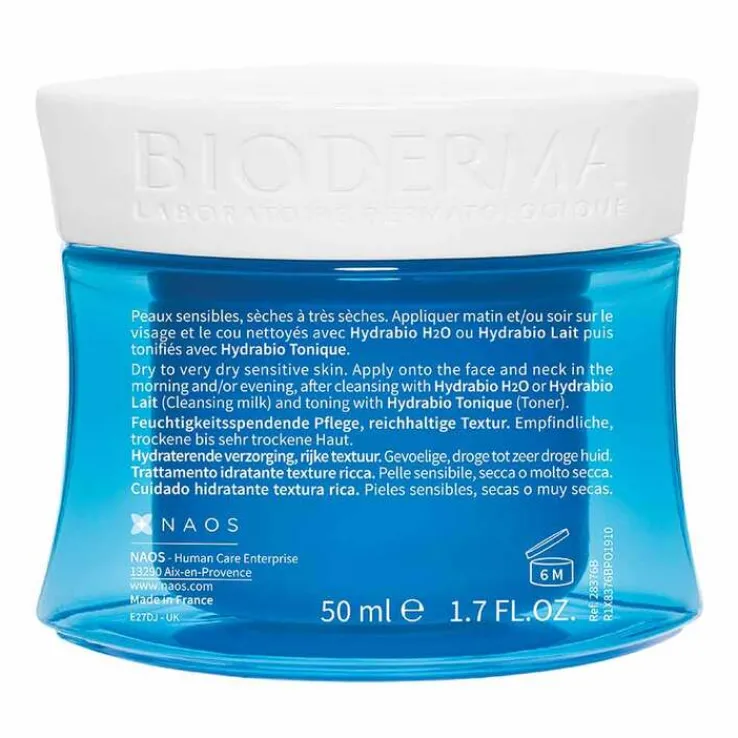 Bioderma Hydrabio Creme Pot für feuchtigkeitsarme, trockene bis sehr trockene, empfindliche Haut, 50 ml