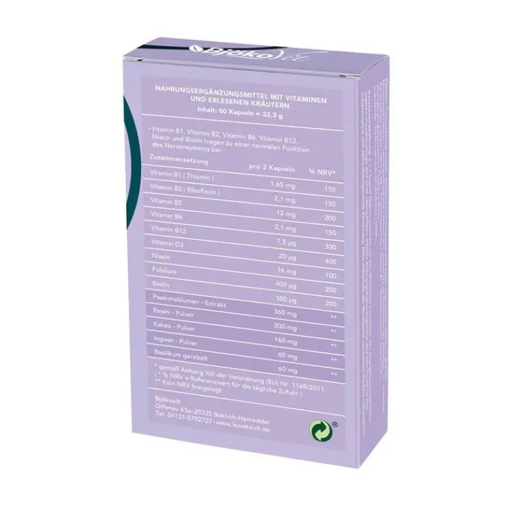 Bjökovit Nerven Formel vegan Kapseln, 60 St
