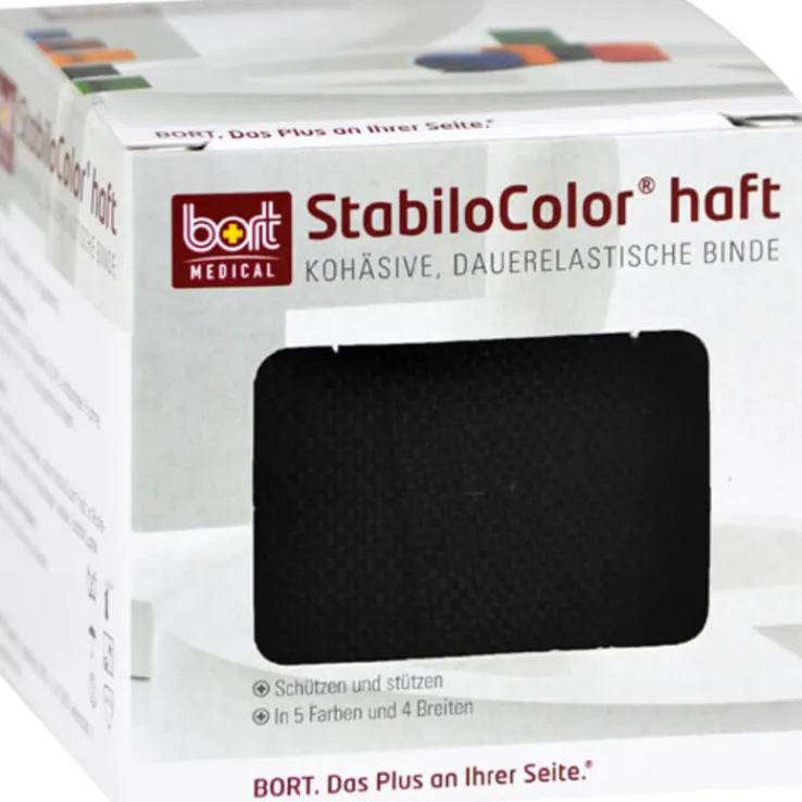 Bort Stabilocolor haft Binde 8cm schwarz, 1 St