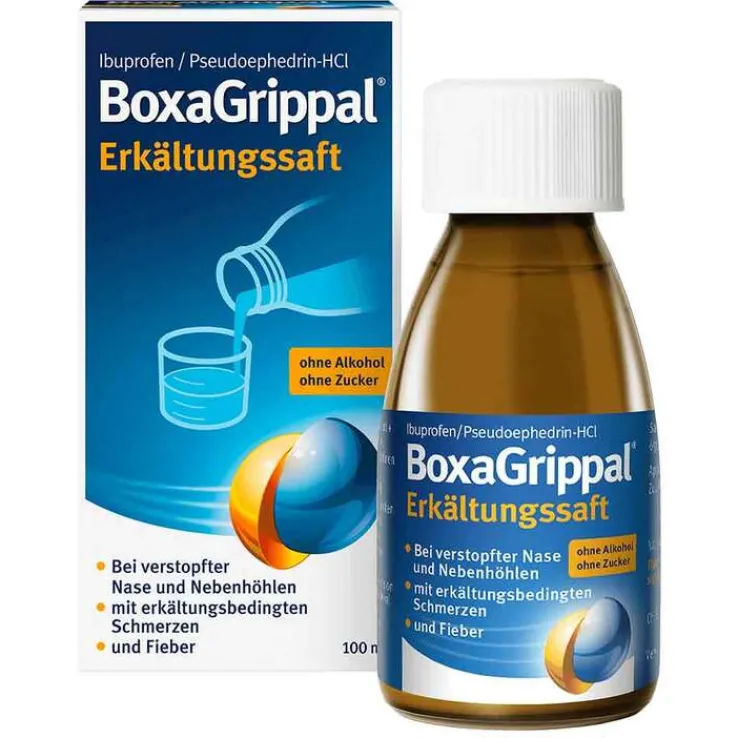 BoxaGrippal Erkältungssaft 200 mg/10 ml + 30 mg/10 ml, 100 ml