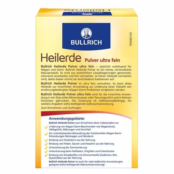 Bullrich Heilerde Pulver ultra fein zum Einnehmen und Auftragen, 500 g