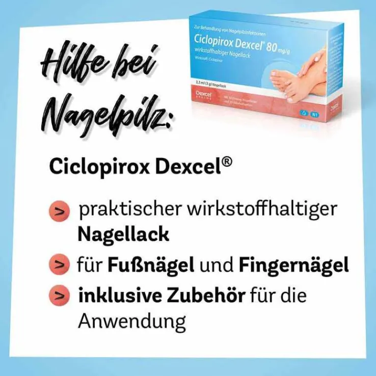 Ciclopirox Dexcel® 80 mg/g wirkstoffhaltiger Nagellack, 6.6 ml