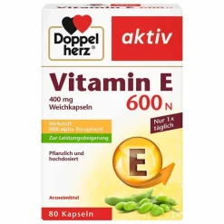 Doppelherz® aktiv Vitamin E 600 N Weichkapseln, 80 St