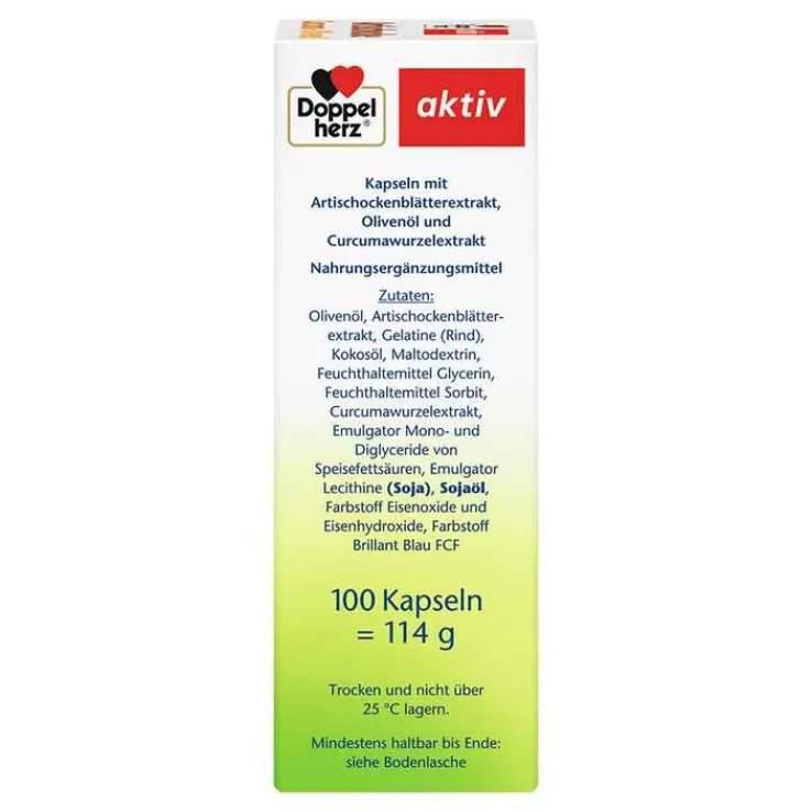 Doppelherz Artischocke Curcuma + Olivenöl Kapseln, 100 St