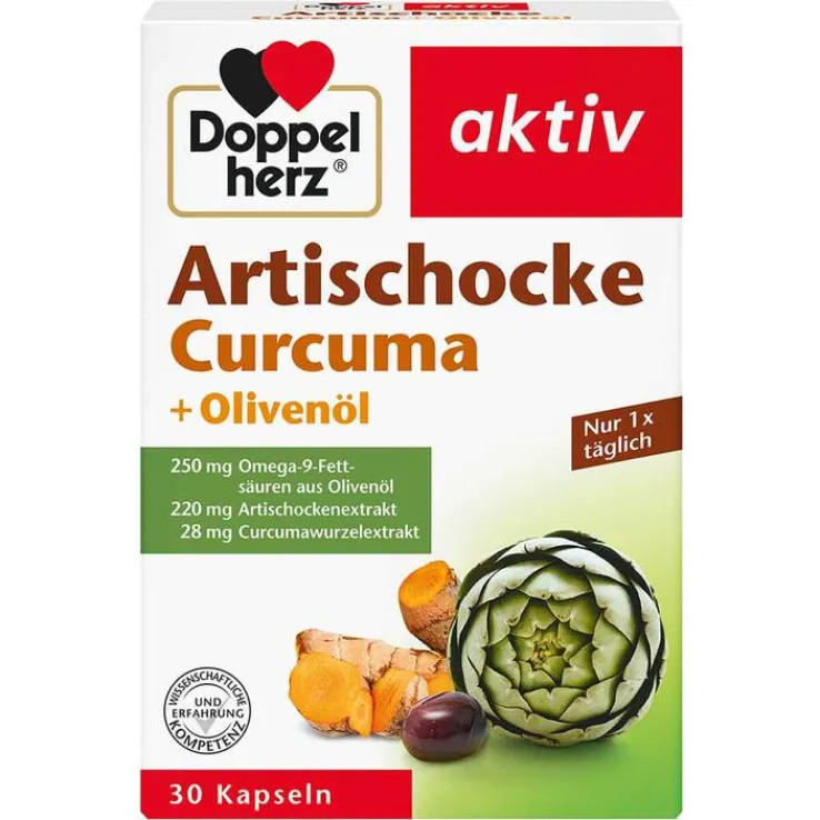 Doppelherz Artischocke+Olivenöl+Curcuma Kapseln, 30 St