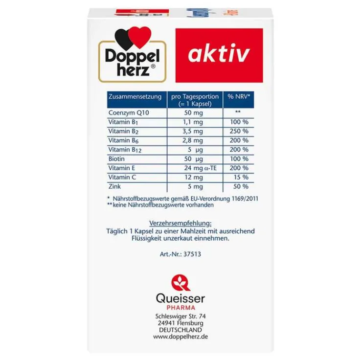 Doppelherz Coenzym Q10 + B Vitamine Kapseln, 90 St