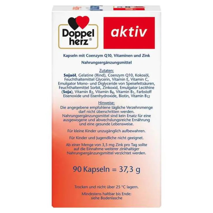 Doppelherz Coenzym Q10 + B Vitamine Kapseln, 90 St