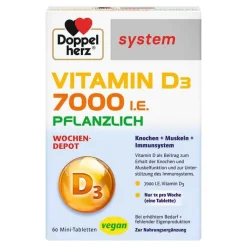 Doppelherz Vitamin D3 7000 I.E. pflanzlich sys.TAB, 60 St