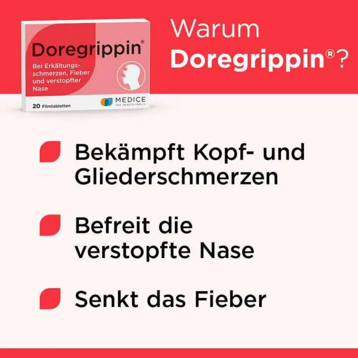 Doregrippin bei Erkältungssymptomen, 20 St