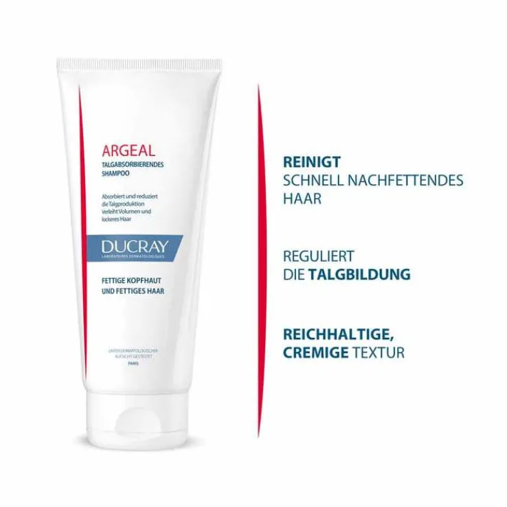 Ducray Argeal Shampoo gegen fettiges Haar, 200 ml