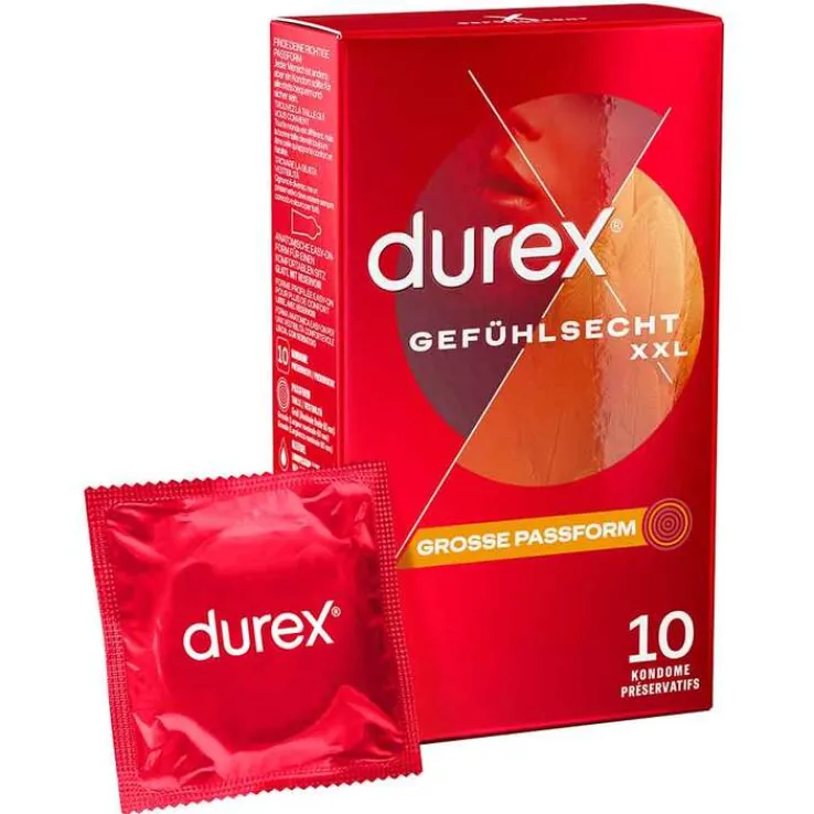 Durex Gefühlsecht extra groß Kondome, 10 St