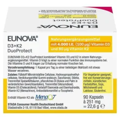Eunova Duoprotect D3 + K2 4000 I.E. / 80 µg Kapseln, 90 St