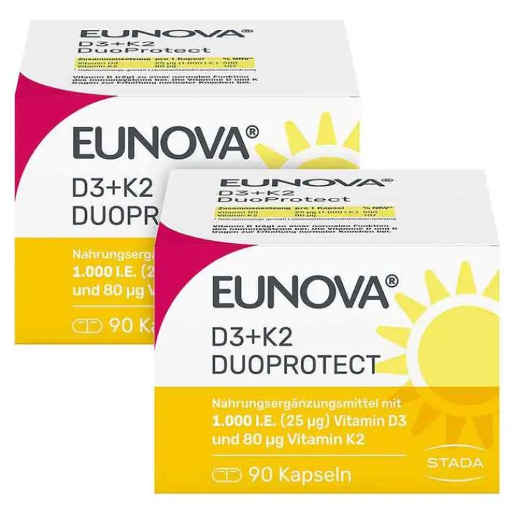 Eunova Duoprotect D3 + K2 1000 I.E. / 80 µg Kapseln, 2X90 St