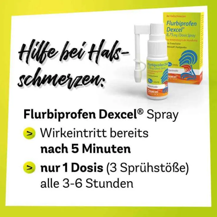 Flurbiprofen Dexcel 8,75 mg / Dosierspray Mundhöhle, 15 ml