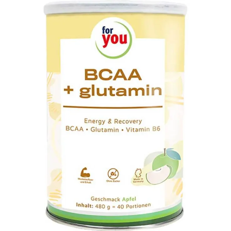 For You Bcca + glutamin Energy & Recovery Apfel Pulver , 480 g