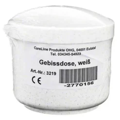 Gebissdose weiß mit Einsatz und Deckel, 1 St