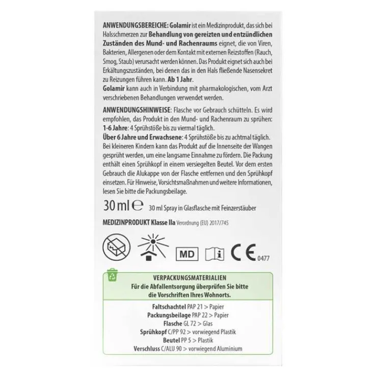 Golamir Spray ohne Alkohol, 30 ml