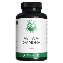 Green Naturals Ashwagandha 2500mg hochdosiert vegane Kapseln , 180 St