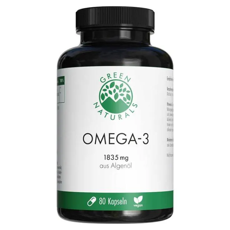 Green Naturals Omega-3 Kapseln 1835 mg vegan + DHA, 80 St