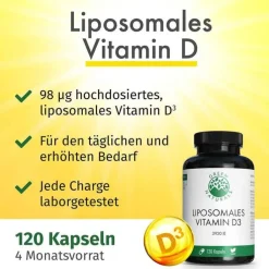 Green Naturals Vitamin D3 liposomal hochdos.Kapseln , 120 St
