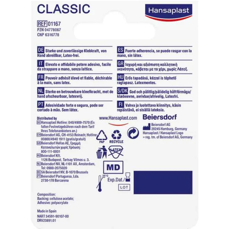 Hansaplast Fixierpflaster Classic 5mx1,25cm, 1 St