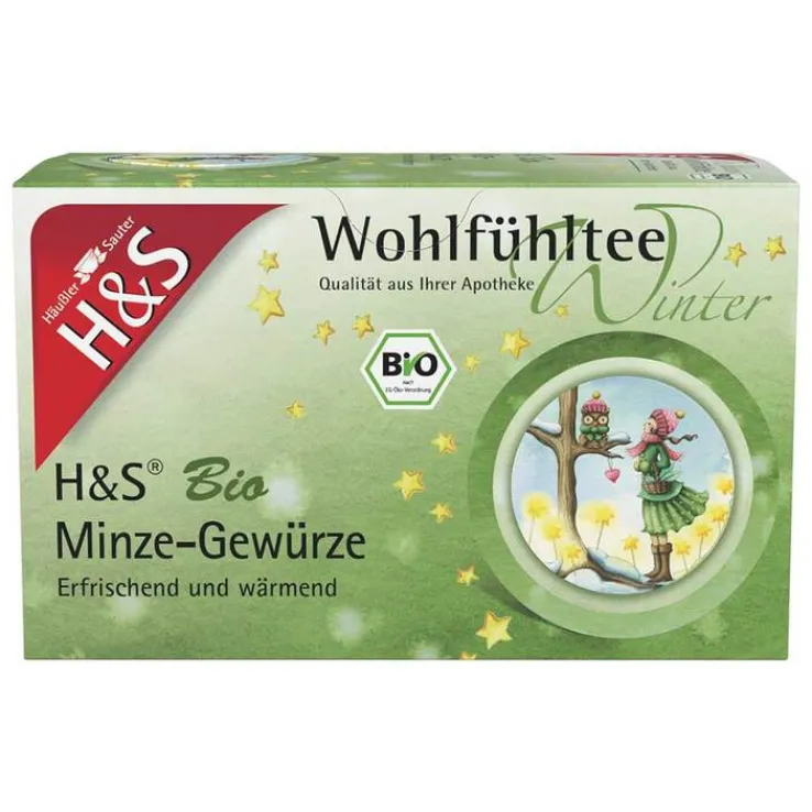 H&S Wintertee Bio Minze-Gewürze Filterbeutel, 20X2.0 g