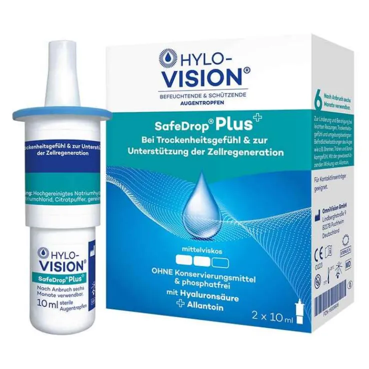 HYLO-VISION® SafeDrop® Plus Augentropfen, 2X10 ml