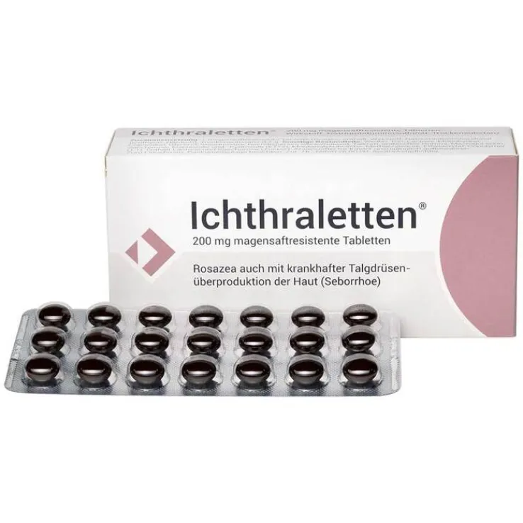 Ichthraletten® 200 mg Tabletten bei Rosazea, 168 St