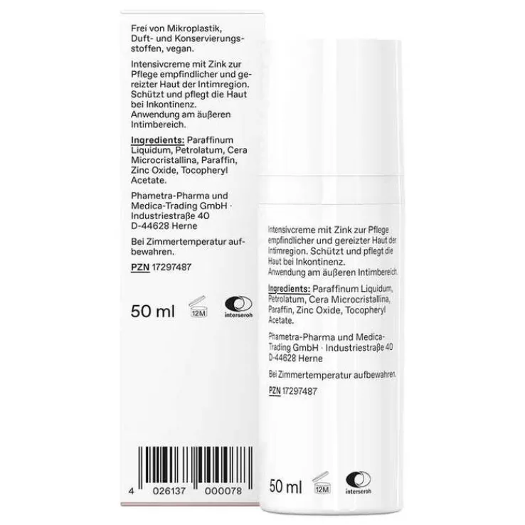 Intim Schutz- und Pflegecreme + Zink, 50 ml