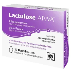 Lactulose AIWA Pflaumenaroma 10 g/15 ml Lösung zum Einnehmen, 10X15 ml