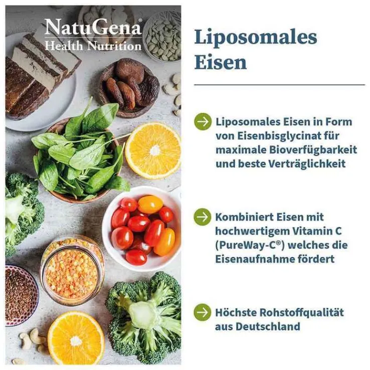 Liposomales Eisen + Vitamin C vegan Kapseln, 60 St