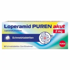 Loperamid PUREN akut 2 mg Schmelztabletten, 12 St
