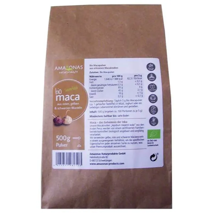 Maca 100% Pur Bio Pulver, 500 g