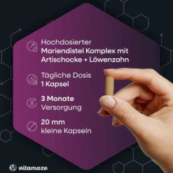 Mariendistel Komplex Artischocke + Löwenzahn veg.Kps, 90 St