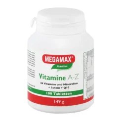 Megamax Vitamine A-Z + Q10 + Lutein Tabletten, 100 St