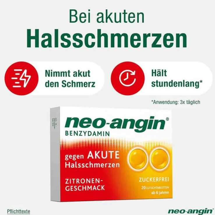 neo-angin Benzydamin gegen akute Hasschmerzen Zitrone, 20 St